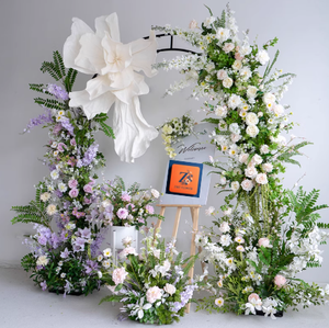 ดอกไม้ประดิษฐ์รูปโค้งเหมือนจริงทำด้วยมือสำหรับงานแต่งงานกิจกรรมกลางแจ้งในท้องทุ่งการเดินทางเป็นมิตรกับสิ่งแวดล้อม - Product Image 2