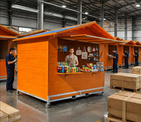 Kiosque en bois à montage rapide, stand de vente au détail, kiosque de billetterie avec fenêtre de service rabattable pour Noël