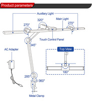 Lampe de bureau à LED avec pince, lampe à pince pour la maison et le bureau Lampe de chevet à LED avec lampe de bureau à LED