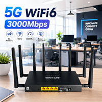 Modem Routeur Wifi 5G avec Carte SIM Double SIM WiFi6 Sans Fil 5G CPE Routeur SIM MU-MIMO & 360 °   Routeur 4G 5G à couverture complète avec carte SIM