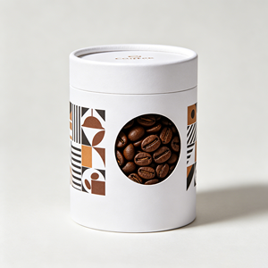 OEM ODM Round <b>Paper</b> Tube <b>Box</b> Die Cut Transparent Window Rigid Cylinder <b>Box</b> For Coffee Bean <b>Storage</b> - Product Image 1