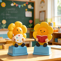 Trophée Figurine Tournesol en Polyrésine Faite à la Main en Gros, Trophée de Récompense Personnalisable Mignon de Dessin Animé pour Cadeau de Motivation Étudiant