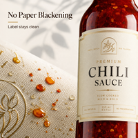 Étiquettes résistantes à la chaleur pour sauce chili, pour processus de remplissage à chaud, autocollants brillants personnalisés pour sauce piquante
