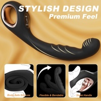 Vibrateur de massage prostatique, Godemiché anal, Vibrateur point G avec anneau de maintien, Plug anal, Stimulateur de doigt incurvé et fin, Jouets sexuels pour gays