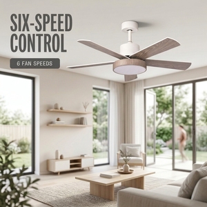 Ventilateur de plafond silencieux <span class=keywords><strong>ProBreeze</strong></span> 42 pouces avec moteur DC, lumière LED, 5 pales en bois, télécommande, pour salle à manger, garantie 5 ans - Product Image 6