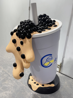 Sculpture de modèle de tasse de café de magasin de dessin animé de vente chaude pour des décorations de centre commercial