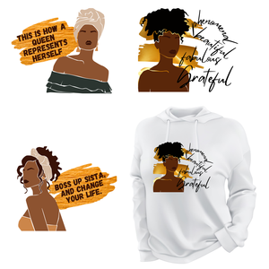 Miếng Dán Nhựa Dẻo Ép Nóng Hàng Nhà Máy Miếng Dán Truyền Nhiệt Cho Cô Gái Châu Phi Sang Trọng Phụ Kiện Tự Làm Áo Thun - Product Image 1