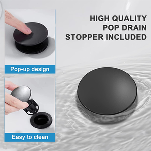 Grifo de acero inoxidable de un solo orificio de estilo moderno en acabado negro mate característica medida para cocina, hotel o baño - Product Image 4