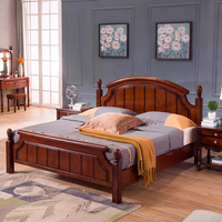 Sommier double américain en bois massif haut de gamme, taille Queen, extensible, avec rangement, pour chambre parentale, avec table de chevet