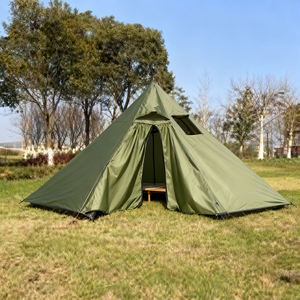 Tente pyramide de camping en plein air ultra-léger quatre saisons de camouflage pour 3-4 personnes sur mesure <span class=keywords><strong>grand</strong></span> espace <span class=keywords><strong>intérieur</strong></span> tissu Oxford UV - Product Image 4