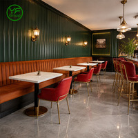 Luxuriöse Samt-Sitzbank mit Holzgestell für Restaurants, Hotels, Cafés, Bars und Lounges