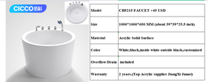 Bañera de forma redonda para instalación de esquina de baño y cocina, <span class=keywords><strong>bañeras</strong></span> japonesas y <span class=keywords><strong>bañeras</strong></span> de hidromasaje <span class=keywords><strong>muy</strong></span> <span class=keywords><strong>pequeñas</strong></span> - Product Image 4