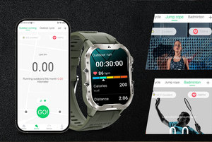 T26 Flash Smartwatch extérieur lumière LED mode multi-sport Assistant vocal entraînement respiratoire santé menstruelle fréquence cardiaque moniteur sanguin - Product Image 5