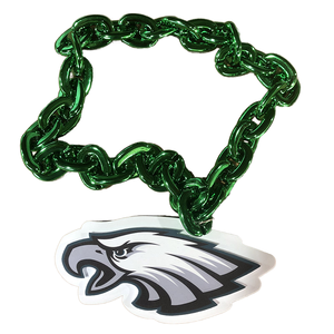 Collar de cadena grande con logotipo del equipo Eagles NFC, estilo hip hop, espuma <span class=keywords><strong>EVA</strong></span> 3D, para fiestas, unisex, joyería de moda, venta al por mayor. - Product Image 1