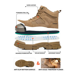 डिंगगु सुरक्षा जूते रबर केवलर मिडसोल एंटी स्मैशिंग स्टील टो का निर्माण पुरुषों के लिए मध्य कट सुरक्षा जूते बूट - Product Image 2