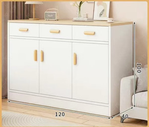 Vitrine moderne en verre à 2 portes avec lumière LED Curio, buffet de présentation de vaisselle de 30 pouces avec miroir pour cuisine et salon - Product Image 2