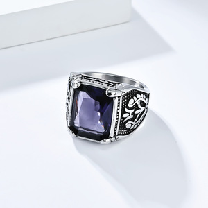 Anillos de Acero Inoxidable con Piedras Preciosas de Cristal Gótico Retro con Diseño de Tulipán, No se Deslustran, para Hombre - Product Image 4