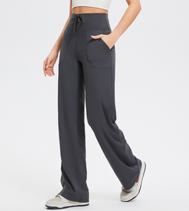 Leggings taille haute à effet ventre plat, coupe large, effet push-up fessier, style évasé, pour le yoga, en Spandex/Nylon - Product Image 2