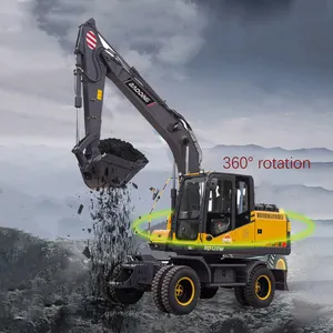 Earth-moving machine Wheel and Mobile Walking Excavator Digger Portable Dig Machine Excavator Bucket Backhoe