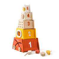 Fusée à empiler pour l'éducation précoce des bébés et jouets de construction de châteaux Jouets éducatifs en bois pour 5 à 7 ans Garçons et filles Préscolaire