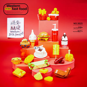 गर्म बिक्री खाद्य श्रृंखला dk 5025 मीटर पश्चिमी फास्ट फूड बिल्डिंग ब्लॉक खिलौने लड़कियों के लिए बच्चों की पहेली खिलौना सेट - Product Image 2