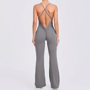 Completo Sportivo da Donna di Alta Qualità, Traspirante, Morbido, con Cintura Regolabile, Tuta Intera con Gamba Larga per Corsa, <span class=keywords><strong>Allenamento</strong></span> e Yoga - Product Image 5