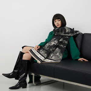 Chal de Poliéster con Diseño Jacquard de Hojas, Imitación Cachemira, para Mujer, Oficina, Habitación con Aire Acondicionado, Grueso, Cálido, Largo y Cuadrado - Product Image 2