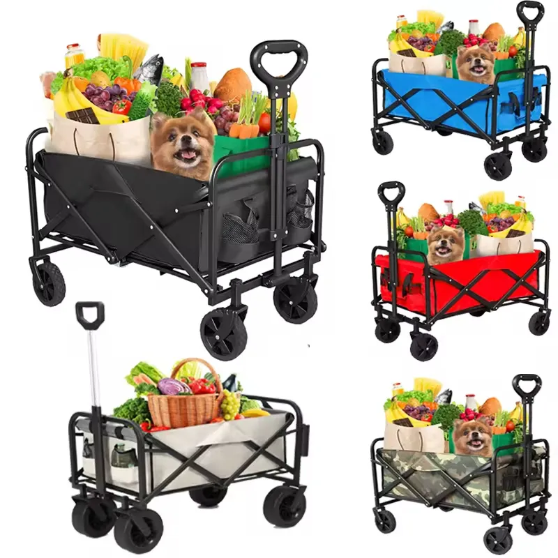 Customised Outdoor Garden Beach Camping wagon Portable Shopping Travel Hand Luggage Trolley
