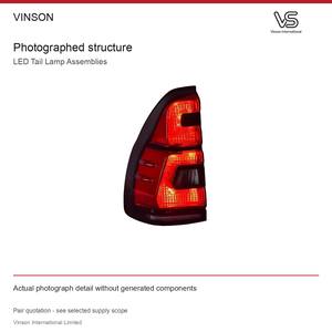 ชุดไฟท้าย LED คู่ สำหรับ Toyota Land Cruiser Prado ปี 2003-2009 เลนส์สีแดง - Product Image 3