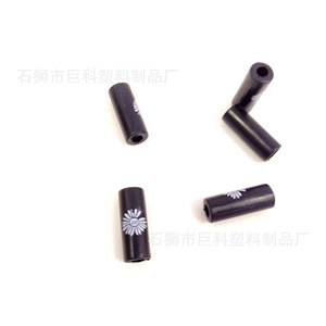 Cylindrical Black Daisy Printed Drawstring Ends For Garment Waistband ABS Plastic Rope End JK30 - Product Image 1