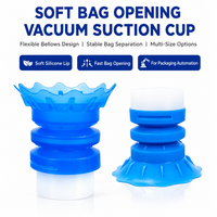 Ventouse industrielle en silicone bleu-blanc en forme de fleur pour ouverture de sacs souples, compatible bras robotique, modèles STP35/STP60