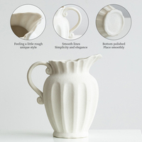 Nouveau vase en céramique de style européen, finition brûlée, avec bec incliné et poignée, pour décoration intérieure