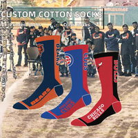 Chaussettes en coton personnalisées à motif amusant, tricotées de haute qualité, broderie pour le printemps, disponibles avec bordure et bas du chaussette