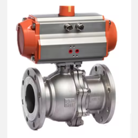 Válvulas de Bola con Brida de Acero Inoxidable 304/316 de Accionamiento Neumático de 2 Vías NSI 150LB para Automatización Industrial