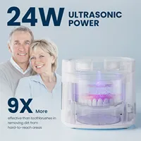 Nettoyeur de prothèses dentaires et de gouttières ultrasoniques UV silencieux en ABS de 200 ml pour usage domestique portable