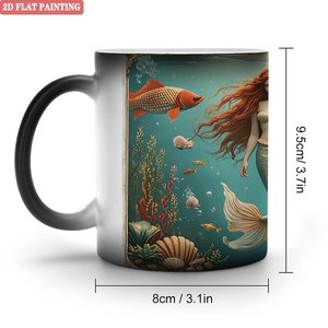 Mug isotherme noir givré 11 oz avec motif sirène, personnalisable, idéal comme cadeau - Product Image 1