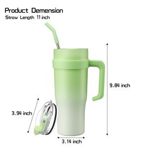 40oz Tumbler Cups With Lid Straw Handle Stainless Steel Vacuum Insulated Travel Water Bottle for Iced Tea <b>Coffee</b> Leakproof - Product Image 5