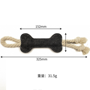 El yapımı keçe köpek kemik oyuncak evcil Bite oyuncaklar köpekler için örgülü halat çiğneme oyuncağı - Product Image 3