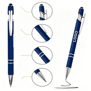 Stylo bille à encre gel métallique personnalisé à bas prix avec logo, pour écriture manuscrite et écran tactile, finition mate - Product Image 3
