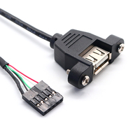 Câble de données USB 2.0 OEM avec connecteur femelle A vers USB 5 broches 2,54 mm à visser pour montage sur panneau, pour ordinateur et appareil photo