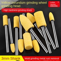 Meule diamantée jaune corindon pour perceuse électrique, outils abrasifs de meulage interne, 6 mm, haute performance pour le meulage de graines