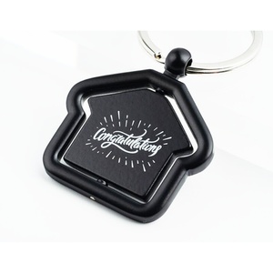Oneway Wholesale Metal Sublimation <b>Blank</b> House Shape <b>Key</b> Chain Custom logo Keychain House Shape Keychains - Product Image 3