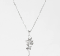 Collier FashionWoman Ailes de Fée Danseuse, Luxe Exquis, Plaqué Argent, Sertissage Clos, Acier Inoxydable