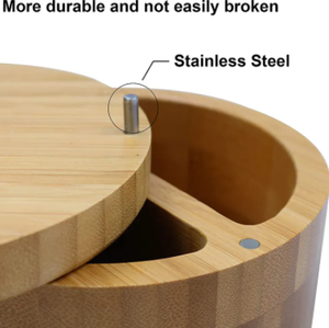 กล่องไม้ไผ่ใส่<span class=keywords><strong>เกลือ</strong></span>พริกไทยและ<span class=keywords><strong>เกลือ</strong></span>ใส่เกลือที่เก็บเกลือพร้อมฝาแม่เหล็กสำหรับเก็บกล่อง<span class=keywords><strong>เกลือ</strong></span>ไม้แห้ง - Product Image 5
