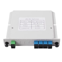 Serat optik Plc Splitter 1X4 SC/APC konektor kartu penyisipan jenis Slot tipe PLC Splitter 1X4 serat Plc kotak Splitter
