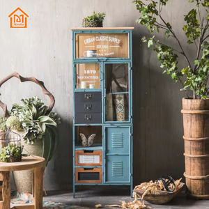 מזנון אמריקאי בסגנון מזנון עם אחסון mdf זכוכית הזזה דלתות סלון גבוה ארון מטבח ארון מתכת - Product Image 2