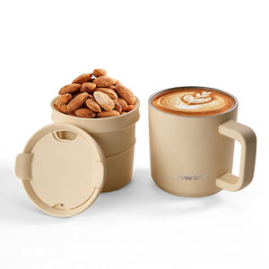 Mug à café et <span class=keywords><strong>thermos</strong></span> 2 en 1, 350 ml, luxe moderne, double paroi en acier inoxydable, isolation thermique 6-12 heures, écologique, poignée ergonomique - Product Image 5
