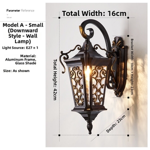 Lampe murale extérieure classique européenne en alliage d'aluminium étanche IP65, éclairage LED CRI 80, jardin, balcon, terrasse, <span class=keywords><strong>escalier</strong></span> - Product Image 6