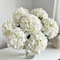 Fleurs artificielles blanches, 90 hortensias en soie, hortensia simple, accessoires de photographie de mariage, décoration pour la maison