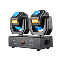 NOUVEAU Projecteur LED Double Tête Effet Roue de Feu 100W (24*3W LED + 6*10W LED Doré) pour KTV, DJ, Discothèque, Fête, Événement, Scène